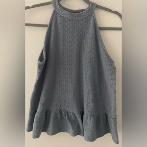 Anthropologie 
•W5 Textured Halter Top
•size small
•Texturing ruffle bottom.